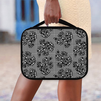 Black And White Floral Glen Plaid Print Classic Bible Case