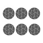 Black And White Floral Glen Plaid Print Coaster Set