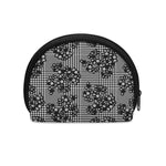 Black And White Floral Glen Plaid Print Coin Purse