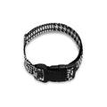 Black And White Floral Glen Plaid Print Dog Collar