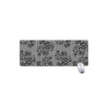 Black And White Floral Glen Plaid Print Extended Mouse Pad