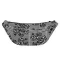 Black And White Floral Glen Plaid Print Fanny Pack