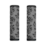 Black And White Floral Glen Plaid Print Handle Covers