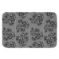 Black And White Floral Glen Plaid Print Indoor Door Mat