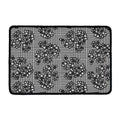 Black And White Floral Glen Plaid Print Kitchen Mat