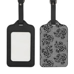 Black And White Floral Glen Plaid Print Luggage Tag