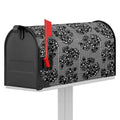 Black And White Floral Glen Plaid Print Mailbox Cover