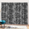 Black And White Floral Glen Plaid Print Pencil Pleat Curtains