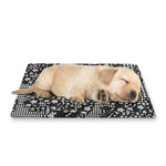 Black And White Floral Glen Plaid Print Pet Cooling Mat Cover