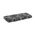 Black And White Floral Glen Plaid Print Piano Keyboard Cover