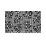Black And White Floral Glen Plaid Print Polyester Flag