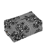 Black And White Floral Glen Plaid Print Rectangle Tissue Box Cover