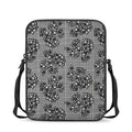 Black And White Floral Glen Plaid Print Rectangular Crossbody Bag