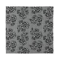 Black And White Floral Glen Plaid Print Silk Bandana