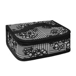 Black And White Floral Glen Plaid Print Small Lunch Bag