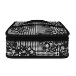 Black And White Floral Glen Plaid Print Small Lunch Bag