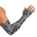 Black And White Floral Glen Plaid Print Sun Protection Arm Sleeves
