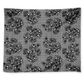 Black And White Floral Glen Plaid Print Tapestry