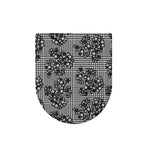 Black And White Floral Glen Plaid Print Toilet Lid Cover