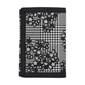 Black And White Floral Glen Plaid Print Trifold Wallet