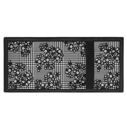 Black And White Floral Glen Plaid Print Trifold Wallet