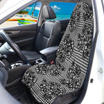 Black And White Floral Glen Plaid Print Waterproof Car Seat Cover
