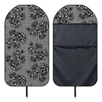Black And White Floral Glen Plaid Print Waterproof Car Seat Cover