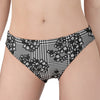 Black And White Floral Glen Plaid Print Women's Panties