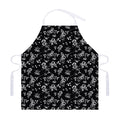 Black And White Flower Print Adjustable Apron