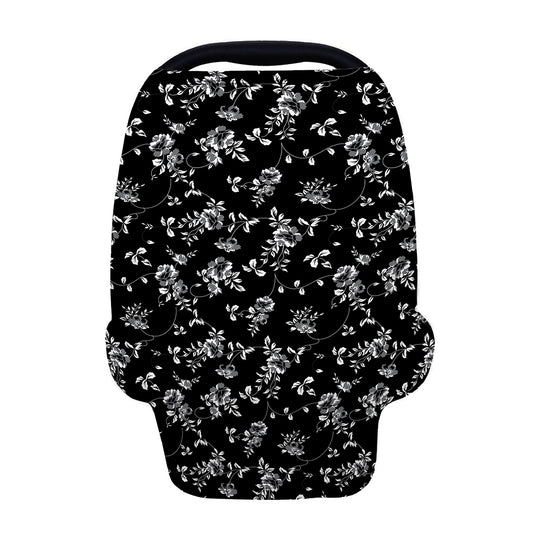 Black And White Flower Print Baby Seat Cover