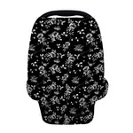 Black And White Flower Print Baby Seat Cover