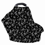 Black And White Flower Print Baby Seat Cover
