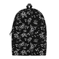 Black And White Flower Print School Backpack
