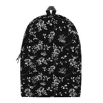 Black And White Flower Print Backpack