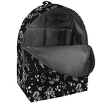 Black And White Flower Print Backpack
