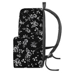 Black And White Flower Print Backpack