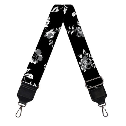 Black And White Flower Print Bag Strap