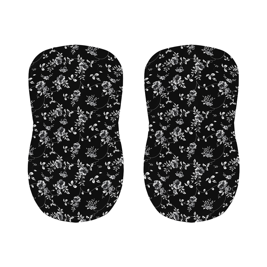 Black And White Flower Print Bar Stool Covers