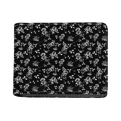 Black And White Flower Print Bifold Wallet