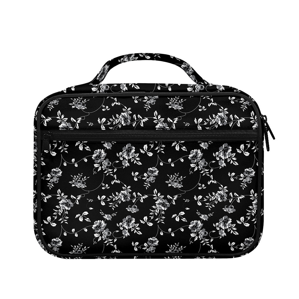 Black And White Flower Print Briefcase Bible Bag