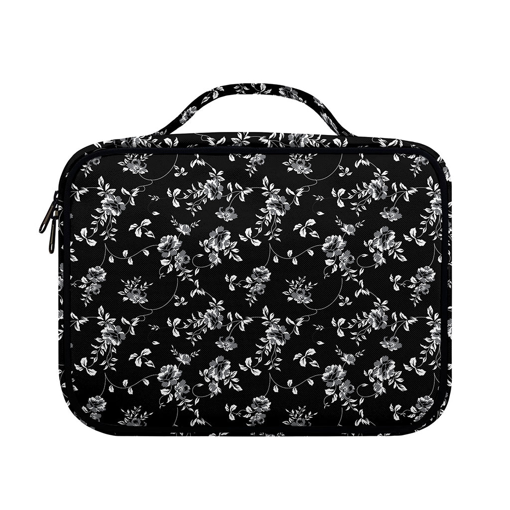 Black And White Flower Print Briefcase Bible Bag