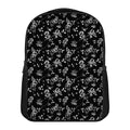 Black And White Flower Print Casual Backpack