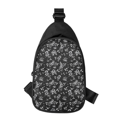 Black And White Flower Print Chest Bag