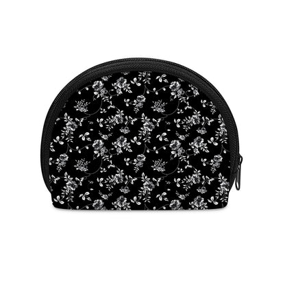 Black And White Flower Print Coin Purse