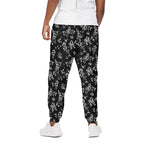 Black And White Flower Print Cotton Pants