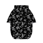 Black And White Flower Print Dog Zip Up Hoodie