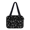 Black And White Flower Print Double Strap Bible Bag
