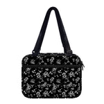 Black And White Flower Print Double Strap Bible Bag