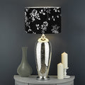 Black And White Flower Print Drum Lamp Shade