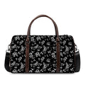 Black And White Flower Print Duffel Bag